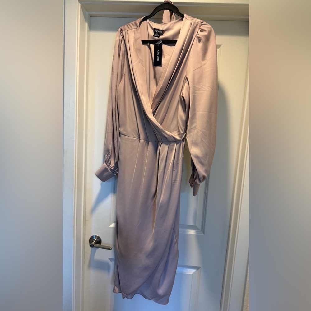 Elegant Mauve Wrap Dress